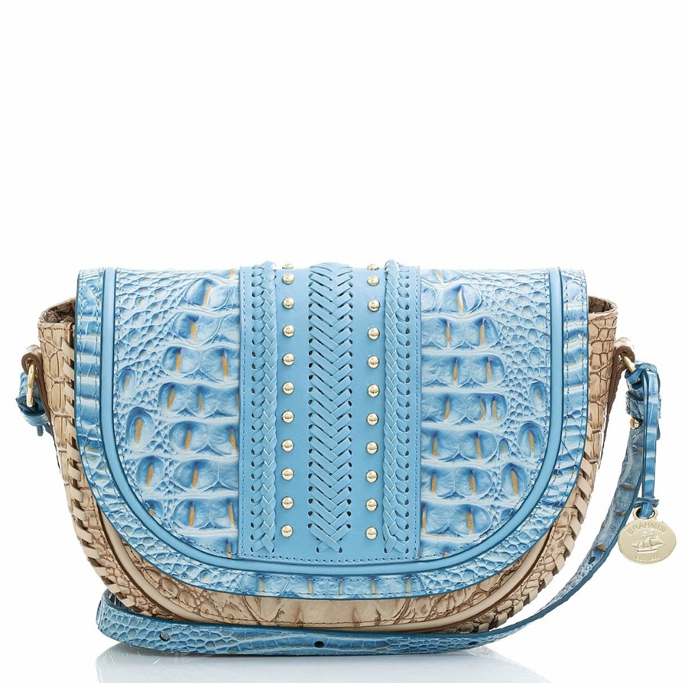 NEW Brahmin ELLA Cerulean Connery Saddle Bag